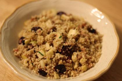 Emelia Chabot, clinical dietitian at the Henderson Family Medical Clinic, submitted a recipe for this cranberry apple couscous. Photo courtesy of Emelia Chabot.