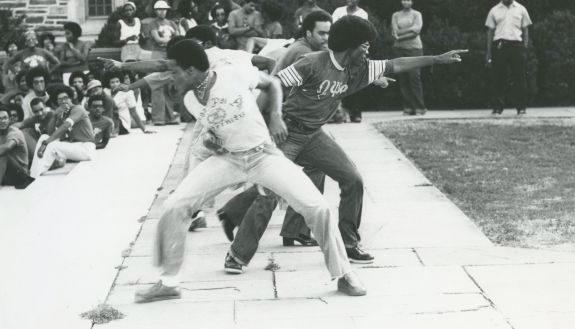 Omega Psi Phi initiation at Duke in 1978.