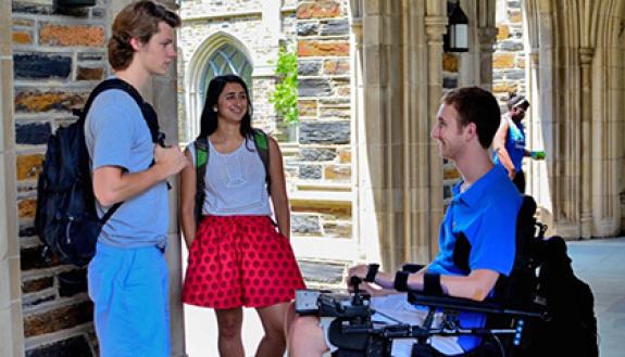 Duke junior Jay Ruckelshaus, right, is helping to organize "Beyond Disability, Beyond Compliance," Duke's first national Disability Retreat. Photo courtesy of Jay Ruckelshaus